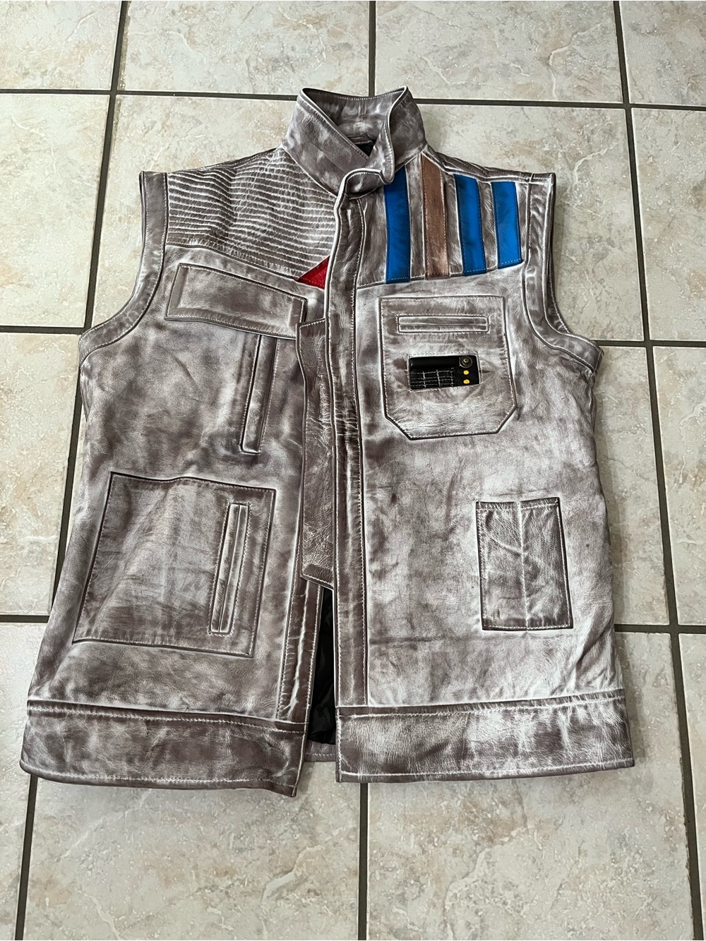 Premium Star Wars Finn Cosplay  Leather Vest - Men Sz Medium Detailed Panel Work
